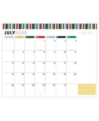TF Publishing Paper Goods July 2026 - June 2027 Long Weekend Large Desk Pad Monthly Blotter Calendar