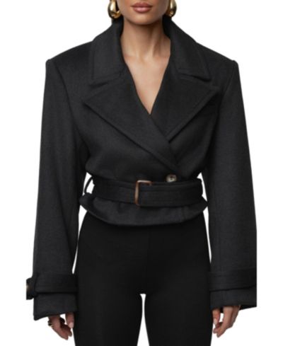 JLUXLABEL Women's Sharp Presence Crop Jacket