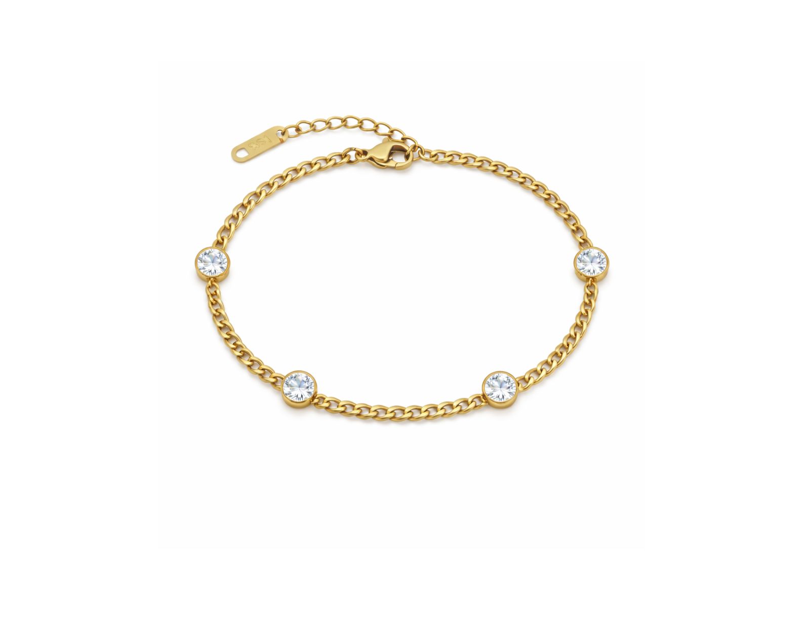 Dloria Women's Seraphina Bezel Link Bracelet
