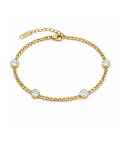 Dloria Women's Seraphina Bezel Link Bracelet