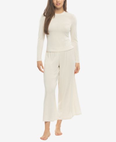 Felina Women's Lena Modal Linen Long-Sleeve and Pants Set Style