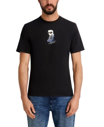 KARL LAGERFELD PARIS Men's Short-Sleeve Regular-Fit Crewneck T-Shirt
