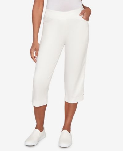 Alfred Dunner Petite Resort Living Smooth Waist Easy Pull-On Capri Pants