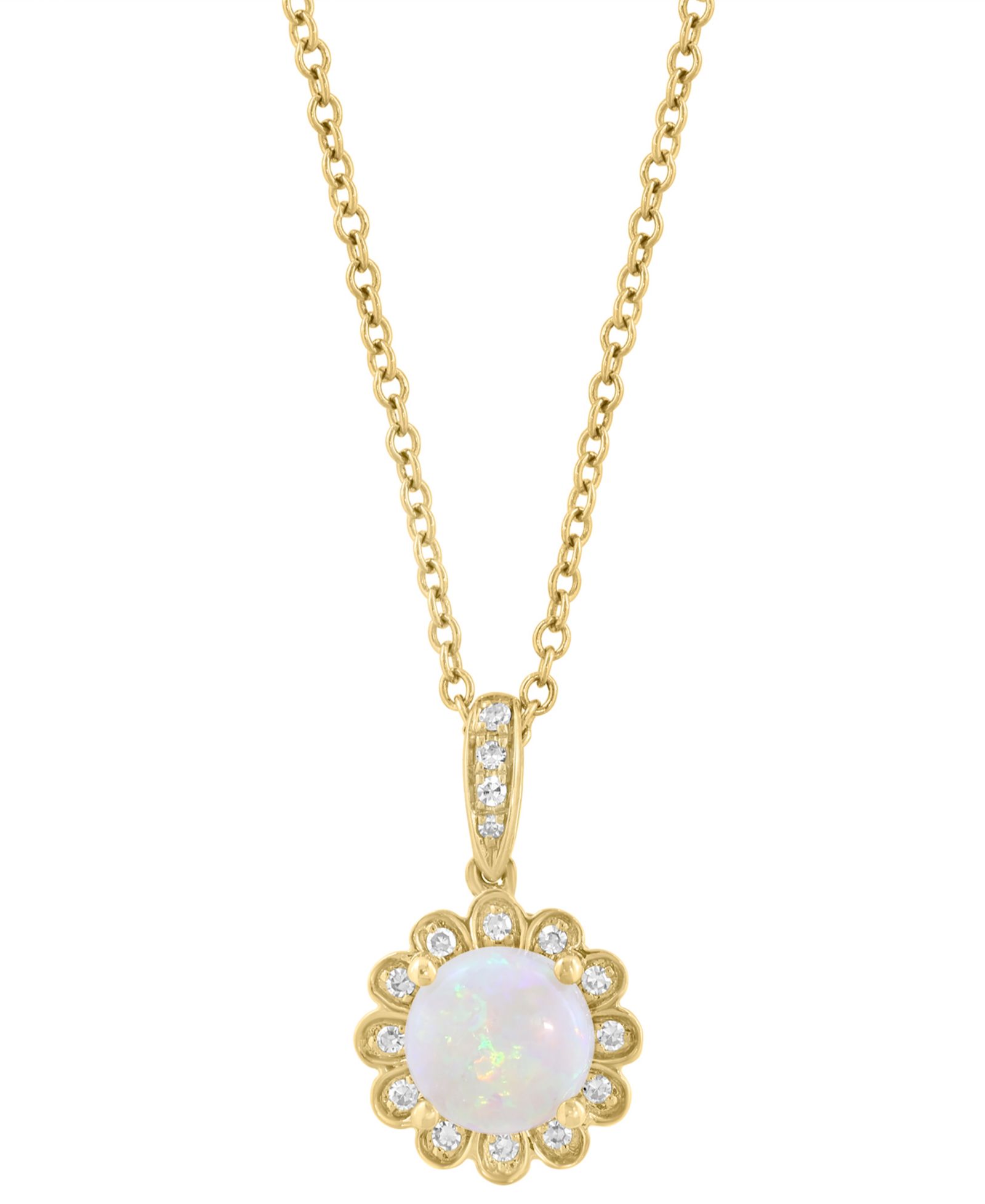 Подвеска EFFY Collection Opal и Diamond в 14k Yellow Gold