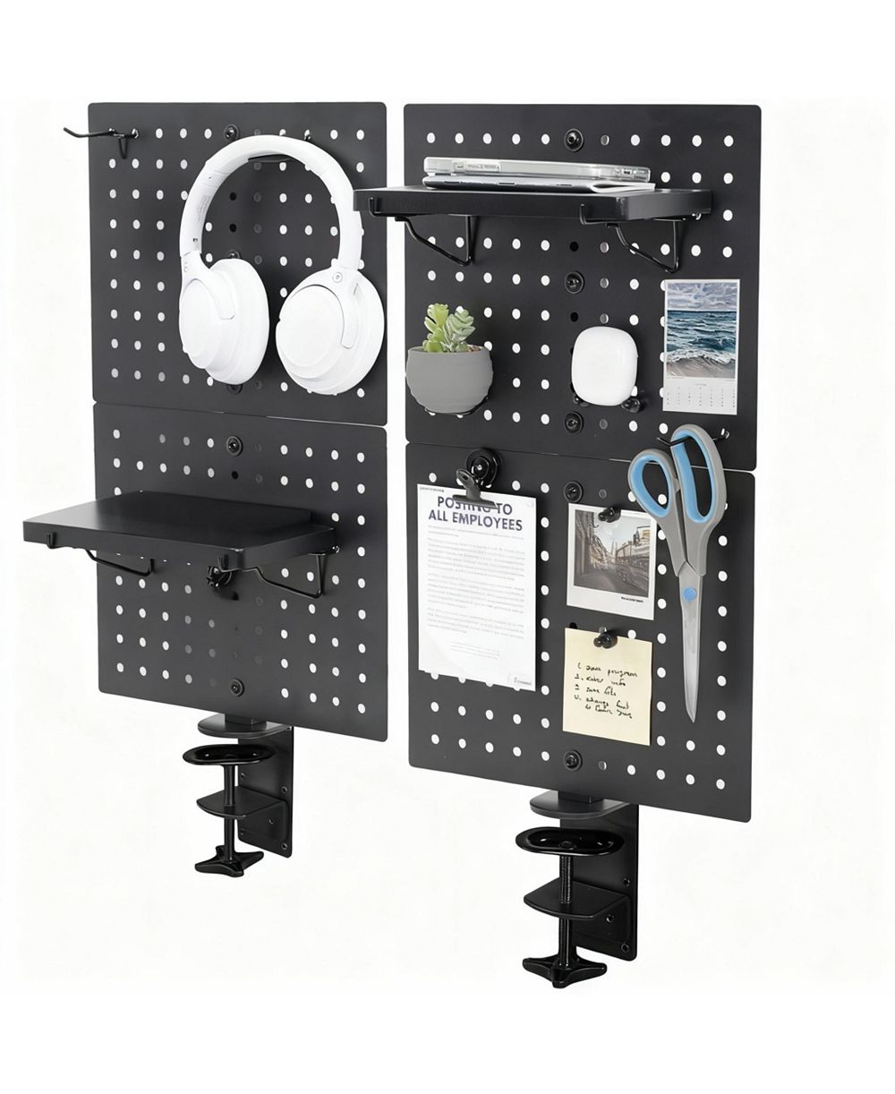 YIGII Magnetic Clamp-On Pegboard Organizer for Desk, Flexible Placement, Easy Installation