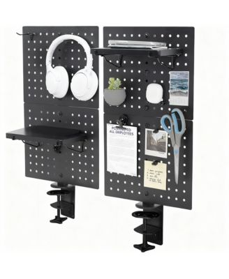 YIGII Magnetic Clamp-On Pegboard Organizer for Desk, Flexible Placement, Easy Installation