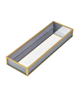 LAURAELLA Handcrafted Glass Tray, Decorative Storage Container for Makeup, Jewelry, Desk, or Bathroom Stylish