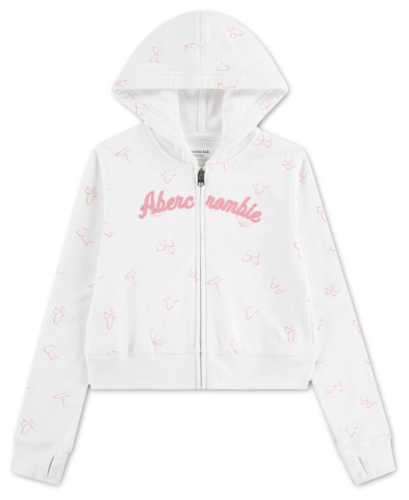 Детский приталенный худи с принтом abercrombie kids с полной молнией