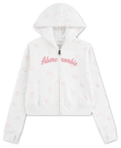Детский приталенный худи с принтом abercrombie kids с полной молнией