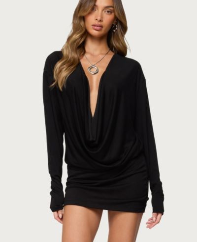 Edikted Women's Romelia Cowl Neck Mini Dress