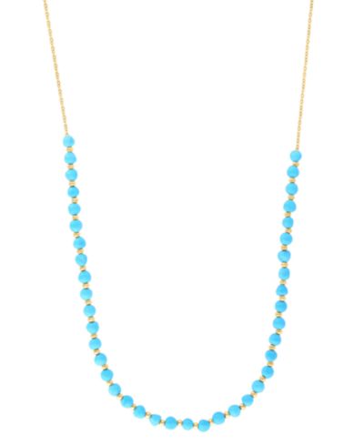 Колье EFFY Collection с бирюзой в желтом золоте 14k