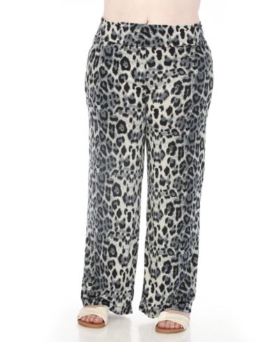 Брюки White Mark Plus Size High-Waist Floral Wide-Leg
