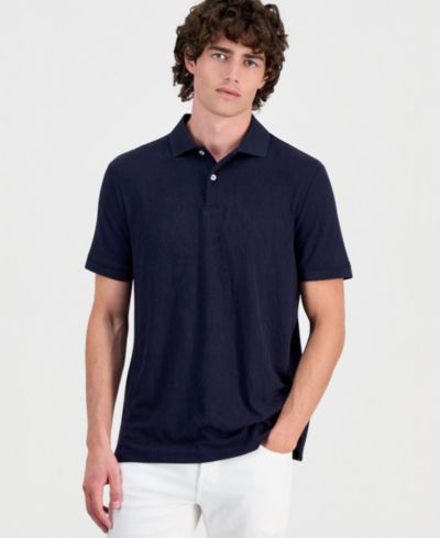 GUESS Men's Jacquard Flower Polo Button-Up Shirt