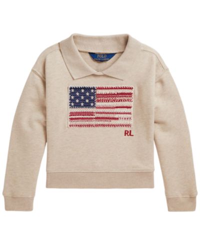 Детское свитшот Polo Ralph Lauren Girls' 2T-6X Flag Terry Long-Sleeve