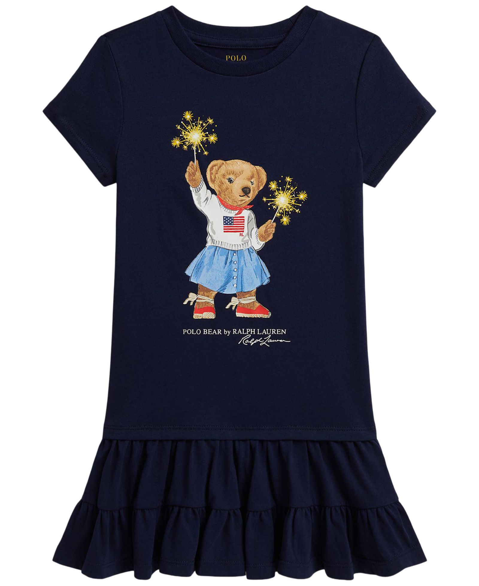 Polo Ralph Lauren Детское платье Polo Bear Tiered Short-Sleeve 2T-6X
