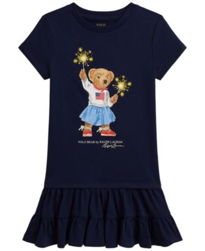 Polo Ralph Lauren Детское платье Polo Bear Tiered Short-Sleeve 2T-6X