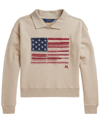 Детский свитшот Polo Ralph Lauren Flag Terry с длинным рукавом и воротником
