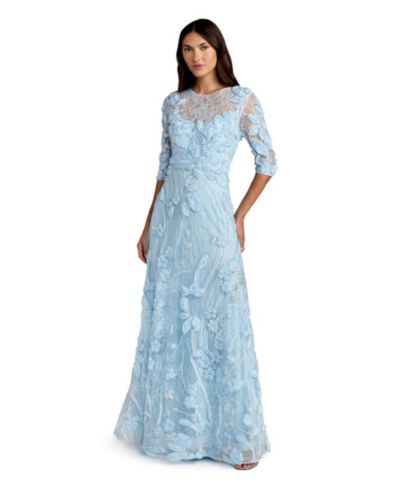 Женское кружевное вечернее платье Mac Duggal High Neck Embellished Lace Gown