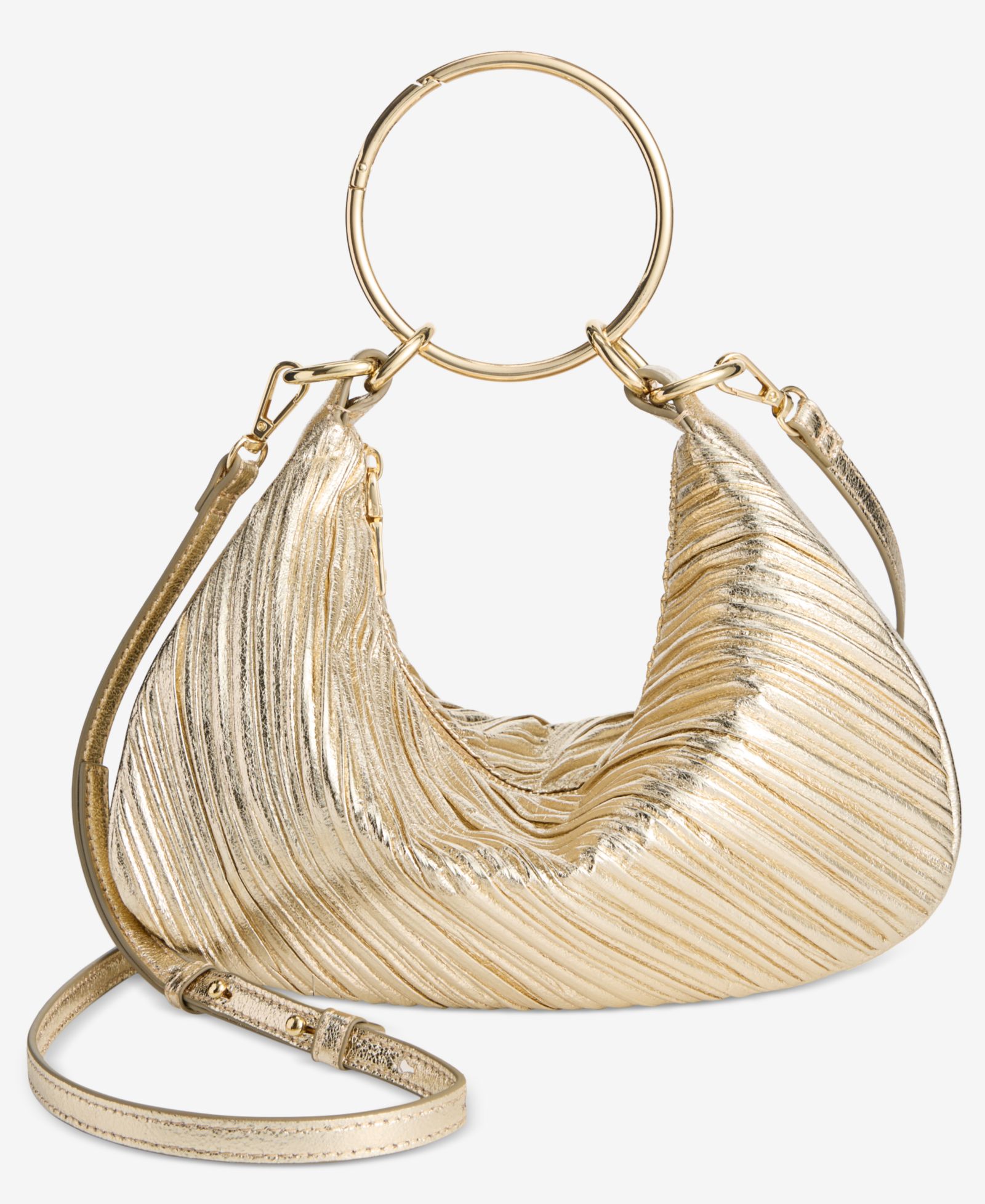 I.N.C. International Concepts Donniee Rushed Metallic Crossbody Bag, Macy's Exclusive