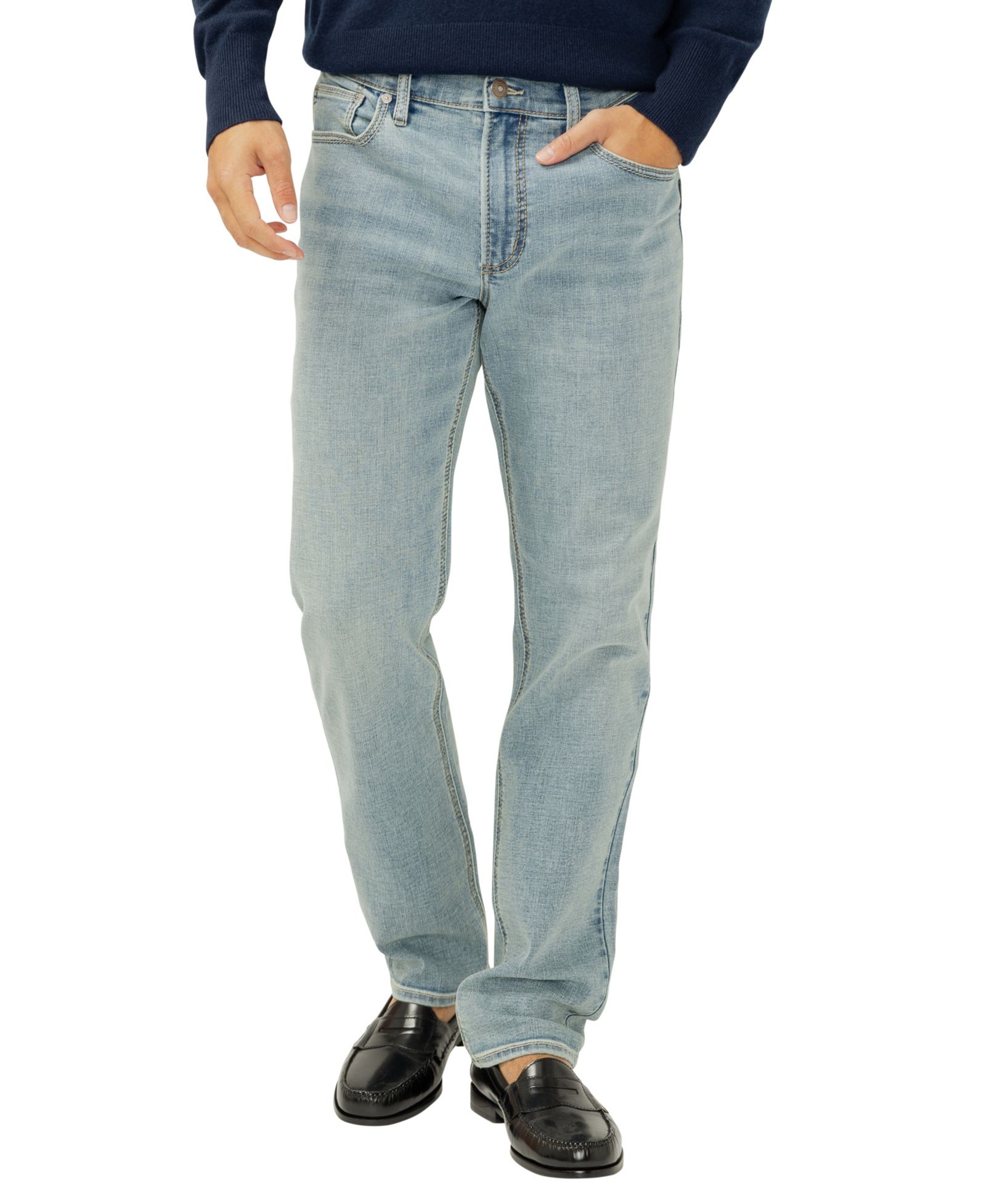 Silver Jeans Co. Men's Eddie Slim-Fit Straight-Leg Luxe Heritage Jeans