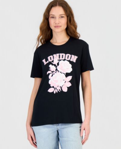 Self Esteem Juniors' London Rose Graphic Print T-Shirt