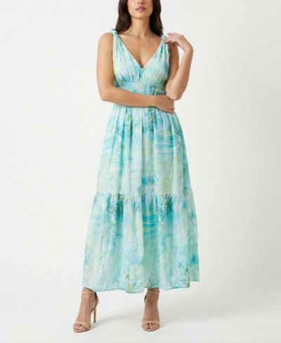 Taylor Women's Smocked Waist V-Neck Dress