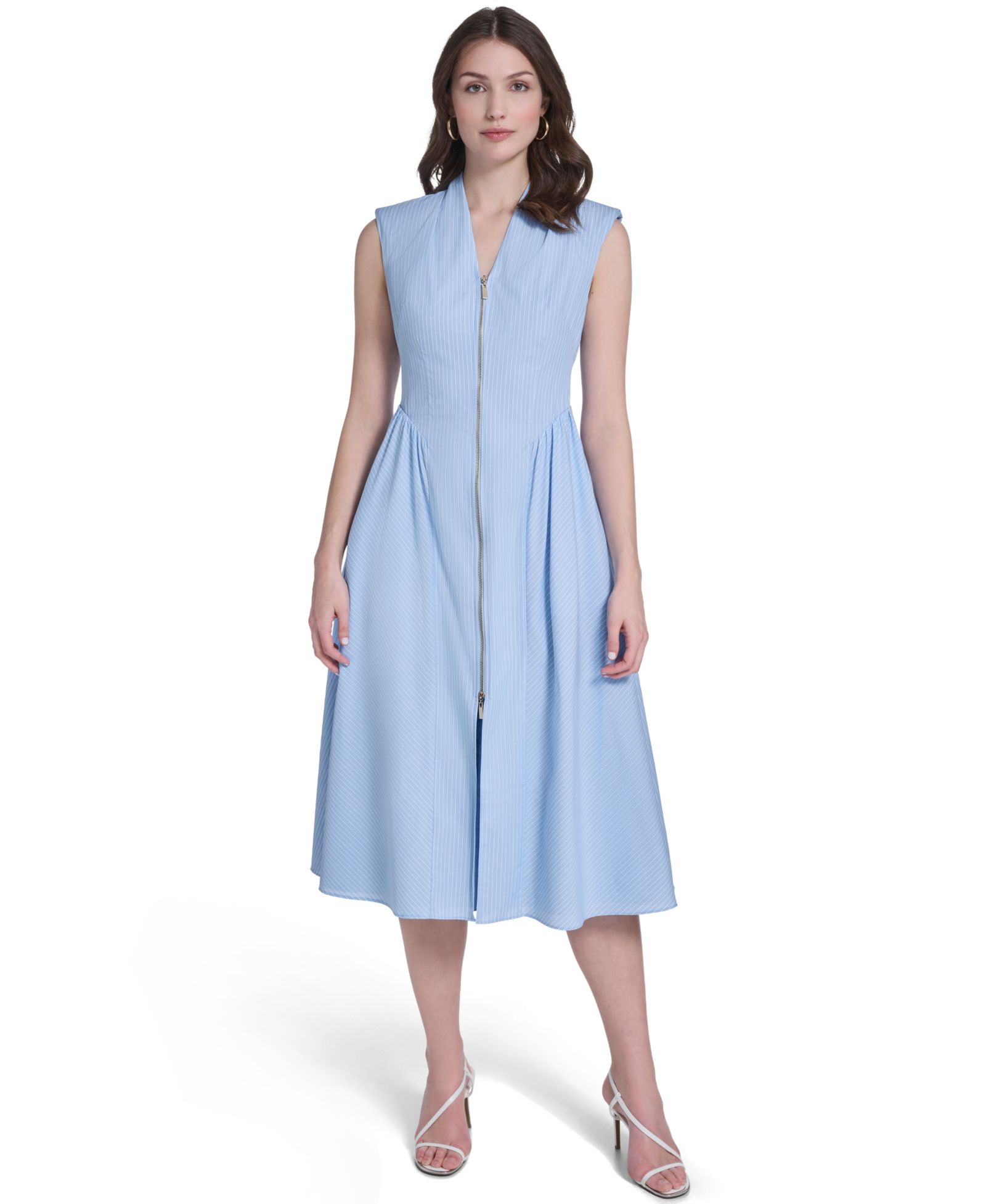 Женское миди-платье Vince Camuto Striped V-Neck
