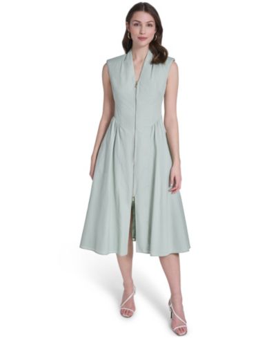 Женское миди-платье Vince Camuto Striped V-Neck
