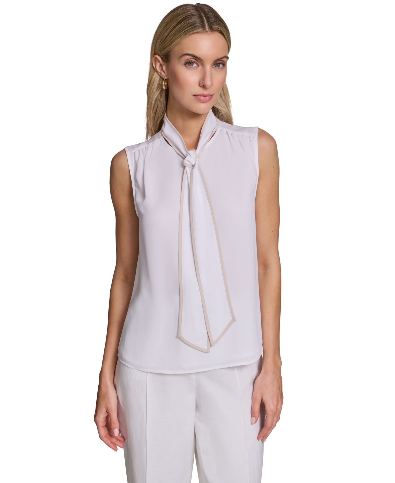 Calvin Klein Women's Sleeveless Pleated Top