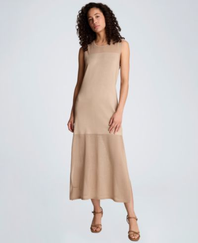 Kenneth Cole Women's Semi-Sheer Side-Slit Sleeveless Dress