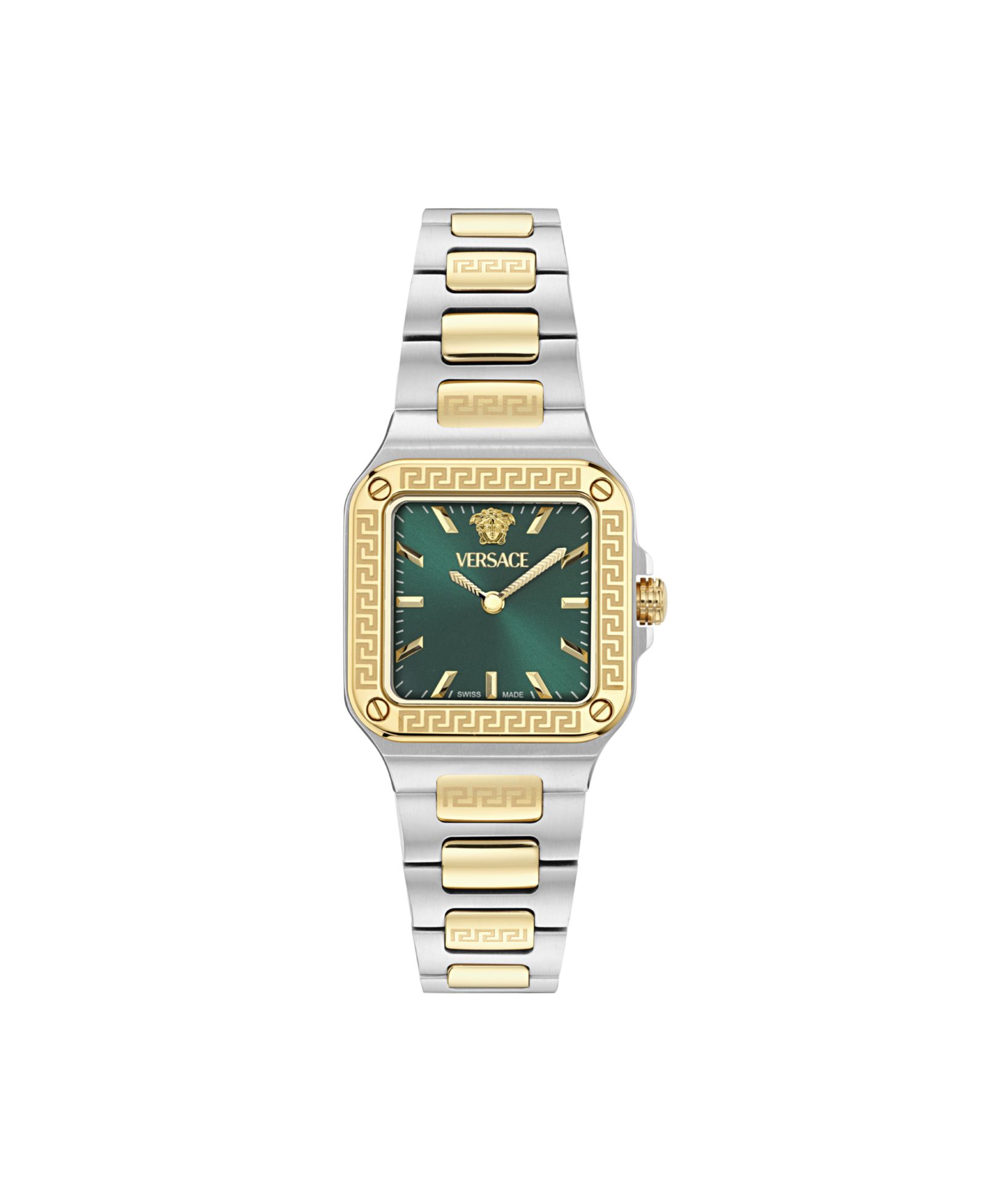Женские часы Versace Greca Edge Two Tone Bracelet 30x30mm