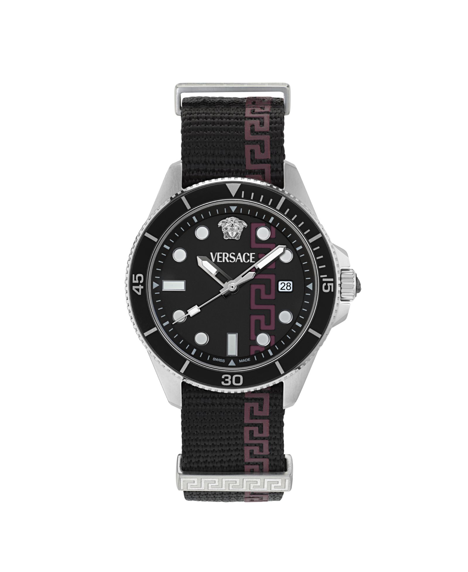 Versace часы Greca Force Black Matte Silver Stainless Steel 42mm Men's
