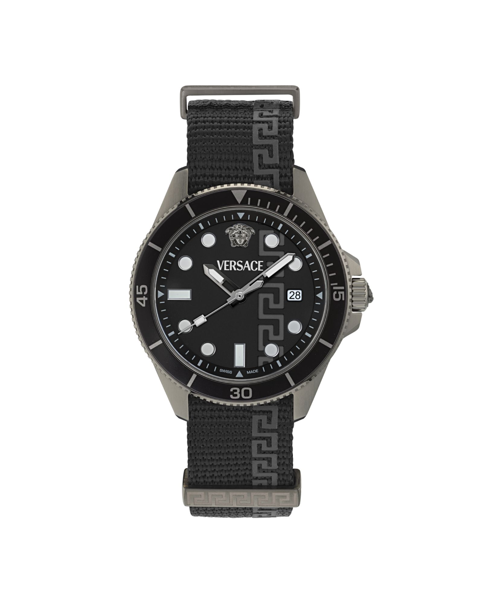 Мужские часы Versace Greca Force IP, черный матовый корпус Gunmetal, 42mm
