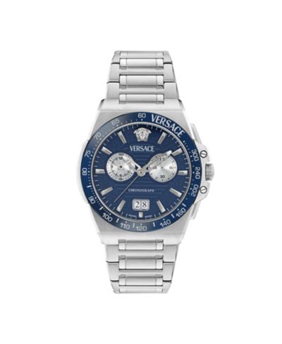 Versace Men's Greca Reaction Silver Stainless Steel Bracelet Watch, 43mm
