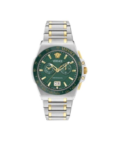 Versace Men's Greca Reaction Two Tone Bracelet Watch, 43mm