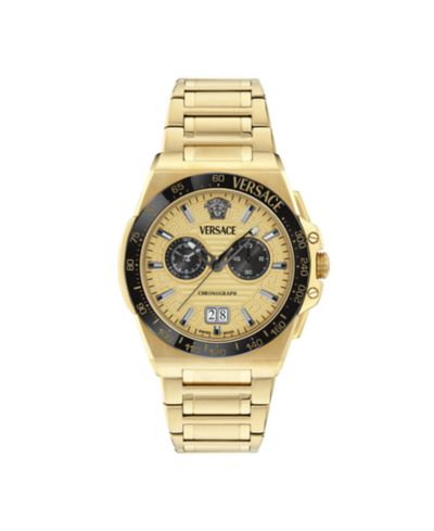 Мужские часы Versace Greca Reaction IP Yellow Gold 43mm
