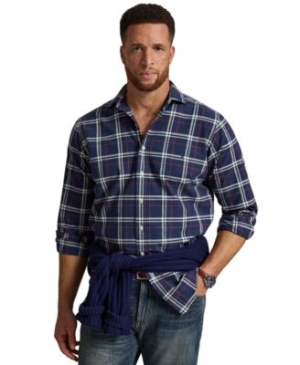 Мужская классическая рубашка Polo Ralph Lauren из оксфорда в клетку, размер Big & Tall