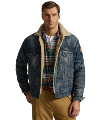 Polo Ralph Lauren Men's Big & Tall Sherpa-Lined Long-Sleeve Denim Jacket