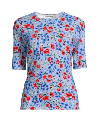 Soft cloud blue poppy floral