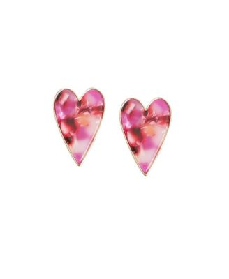Серьги SOHI Women's Marble Heart Stud