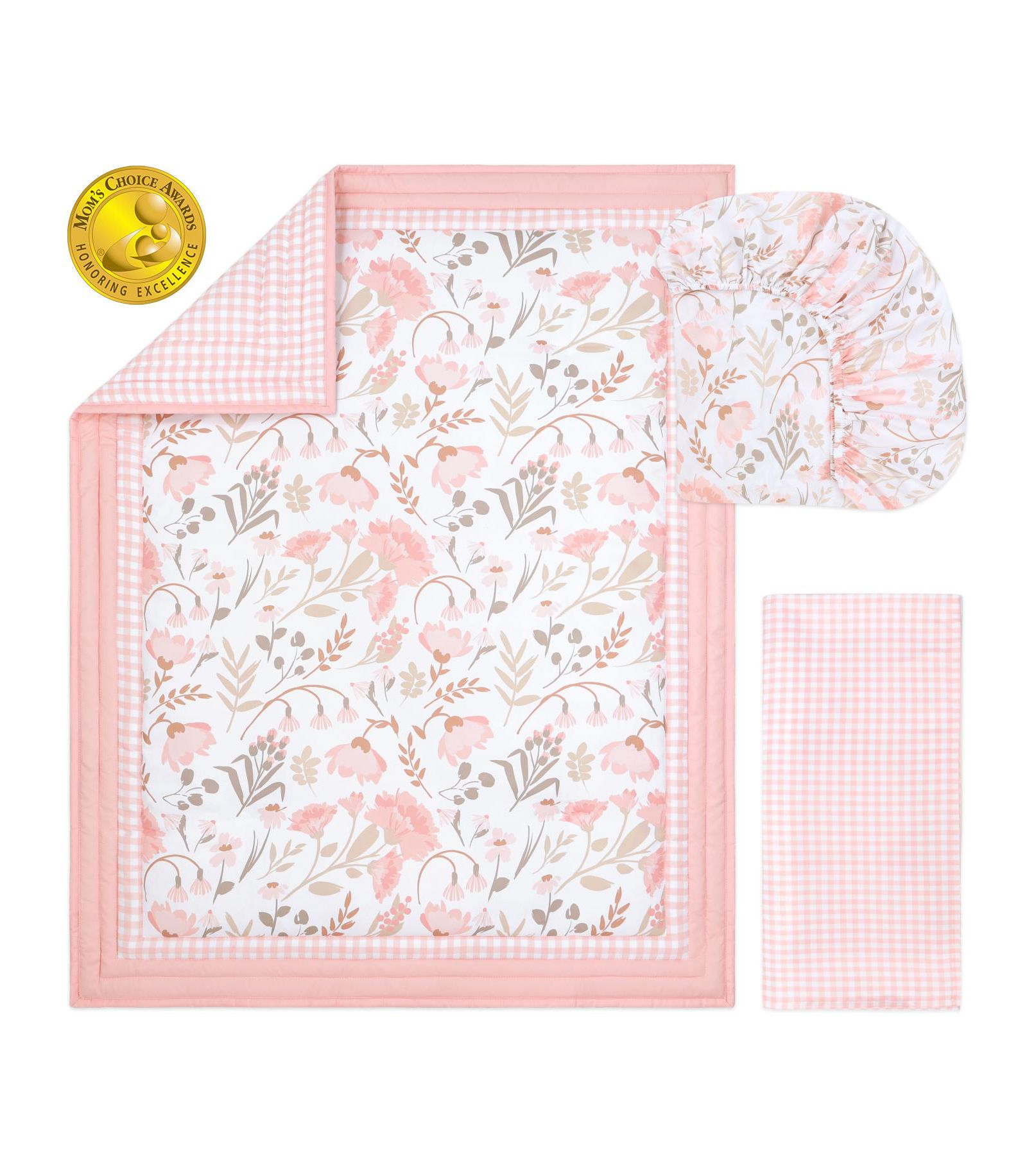 The Peanutshell комплект постельного белья для новорожденных девочек, Whimsical Floral, 3 шт.
