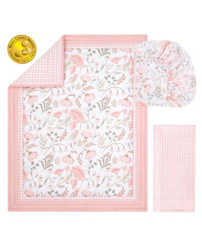 The Peanutshell комплект постельного белья для новорожденных девочек, Whimsical Floral, 3 шт.