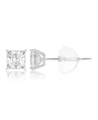 Серьги Swarovski Zirconia Solitaire в белом золоте 14k, белые