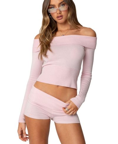 Edikted Women's Jamie Fold Over Knit Top