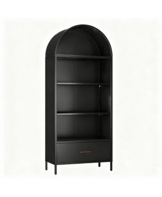 YIGII Stylish Metal Arched Bookshelf Cabinet for Home Office and Living Room