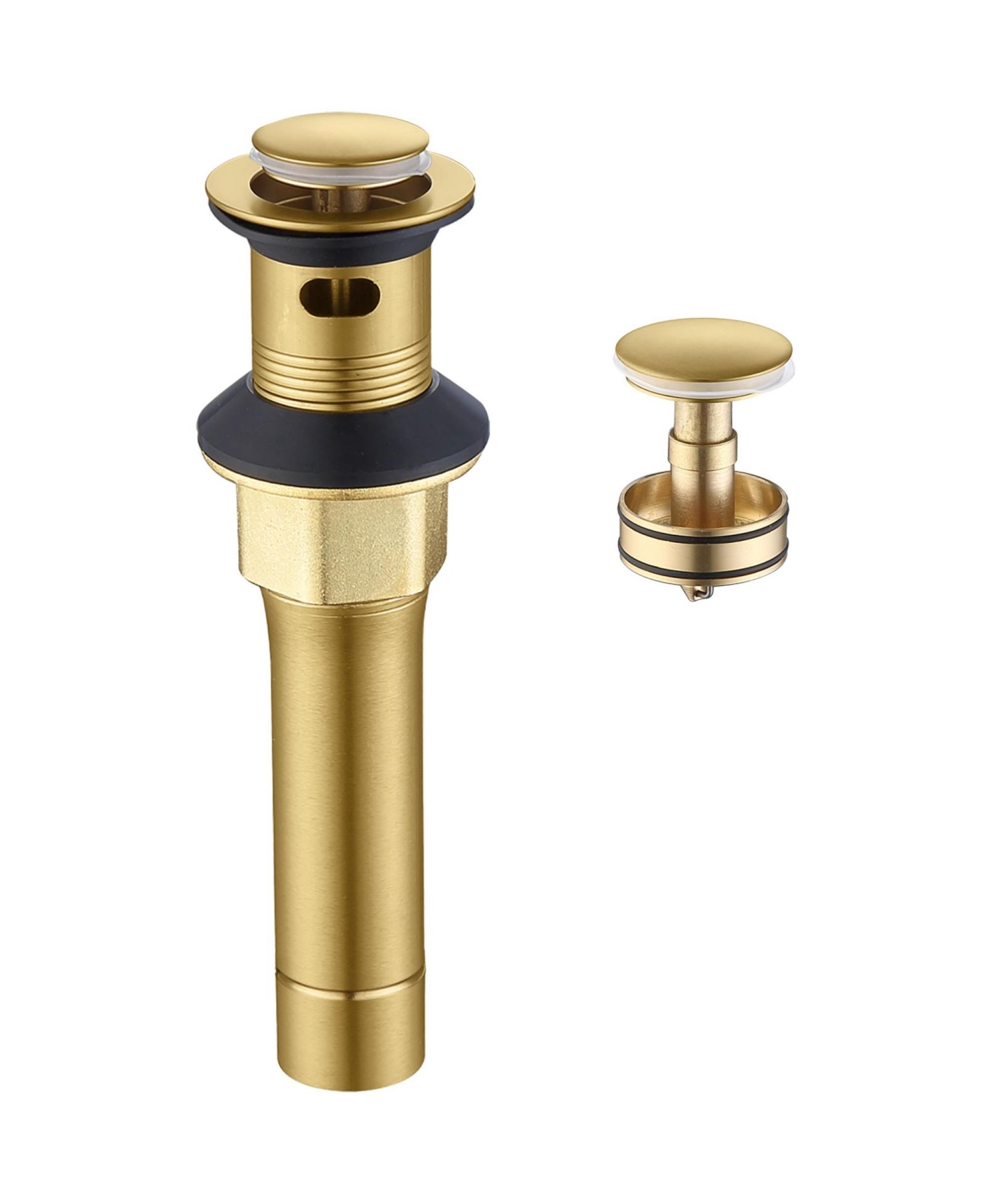 RAINSKEN Bathroom Sink Drain - Pop-Up Drain Stopper, Anti-Clogging Design with Strainer Basket for Vanity