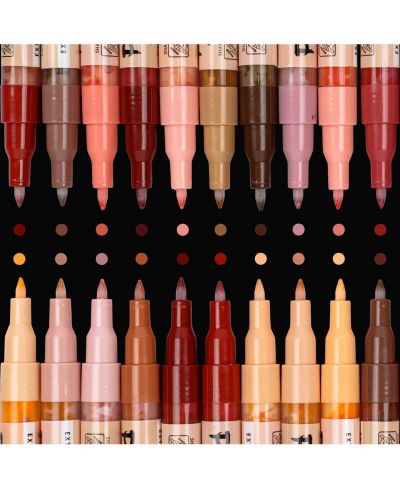 PINTAR Skin Tone Markers Extra Fine Tip - Skin Tone Watercolor Paint Pens - Skin Tone Acrylic Paint Markers - Acrylic Paint Pens