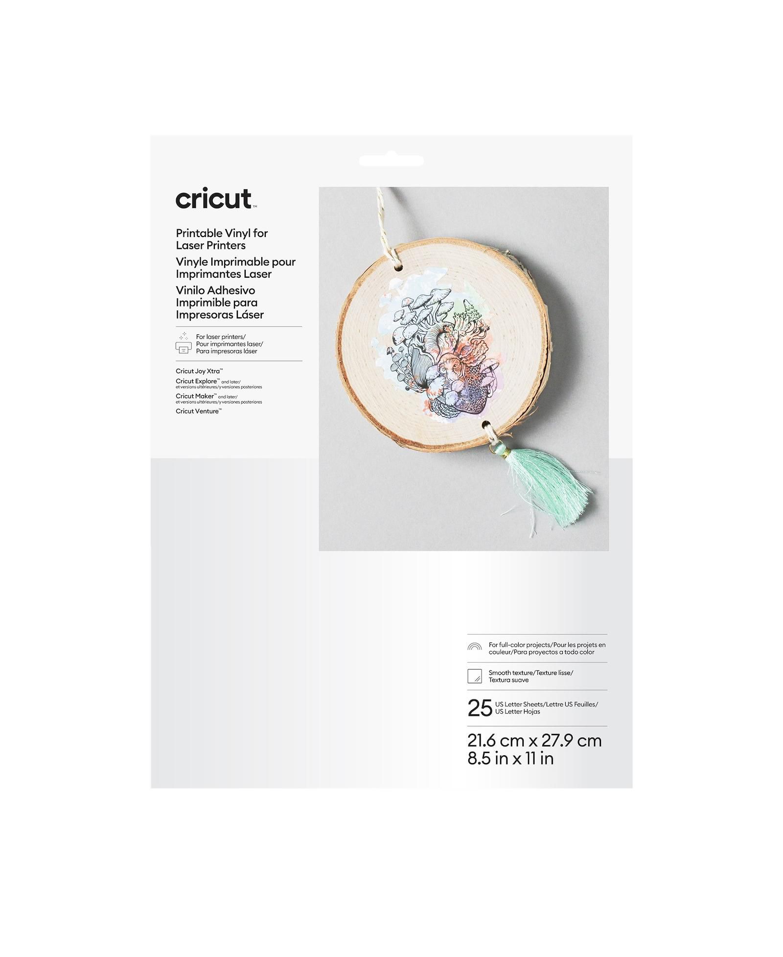 Cricut 8.5" x 11" White Printable Vinyl Sheets 25 Count
