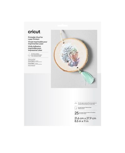 Cricut 8.5" x 11" White Printable Vinyl Sheets 25 Count