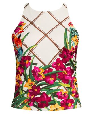 Tropical floral/egret white
